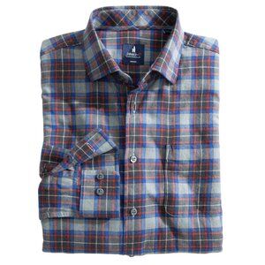 johnnie-O Gerrard Tucked Cotton Blend Button Up Shirt – Charcoal